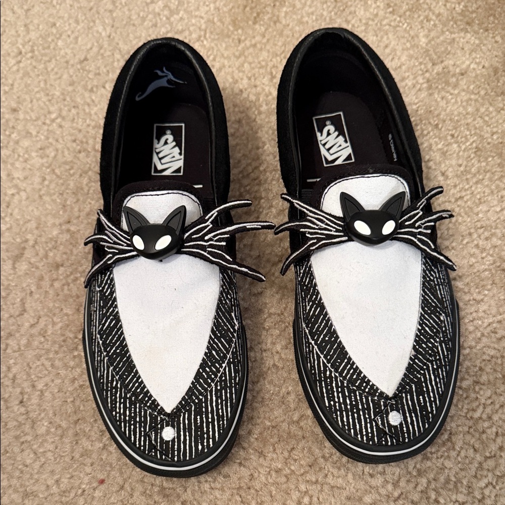 Vans Black and White Cat Sneakers Disney A Nightmare Before Christmas Women 8